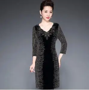 2018 Embroidery Flower A Line Chiffon Women Dress Vintage ELegant Plus Size Autumn Ladies Dresses Work Office Slim Femme DQ120 | Женская