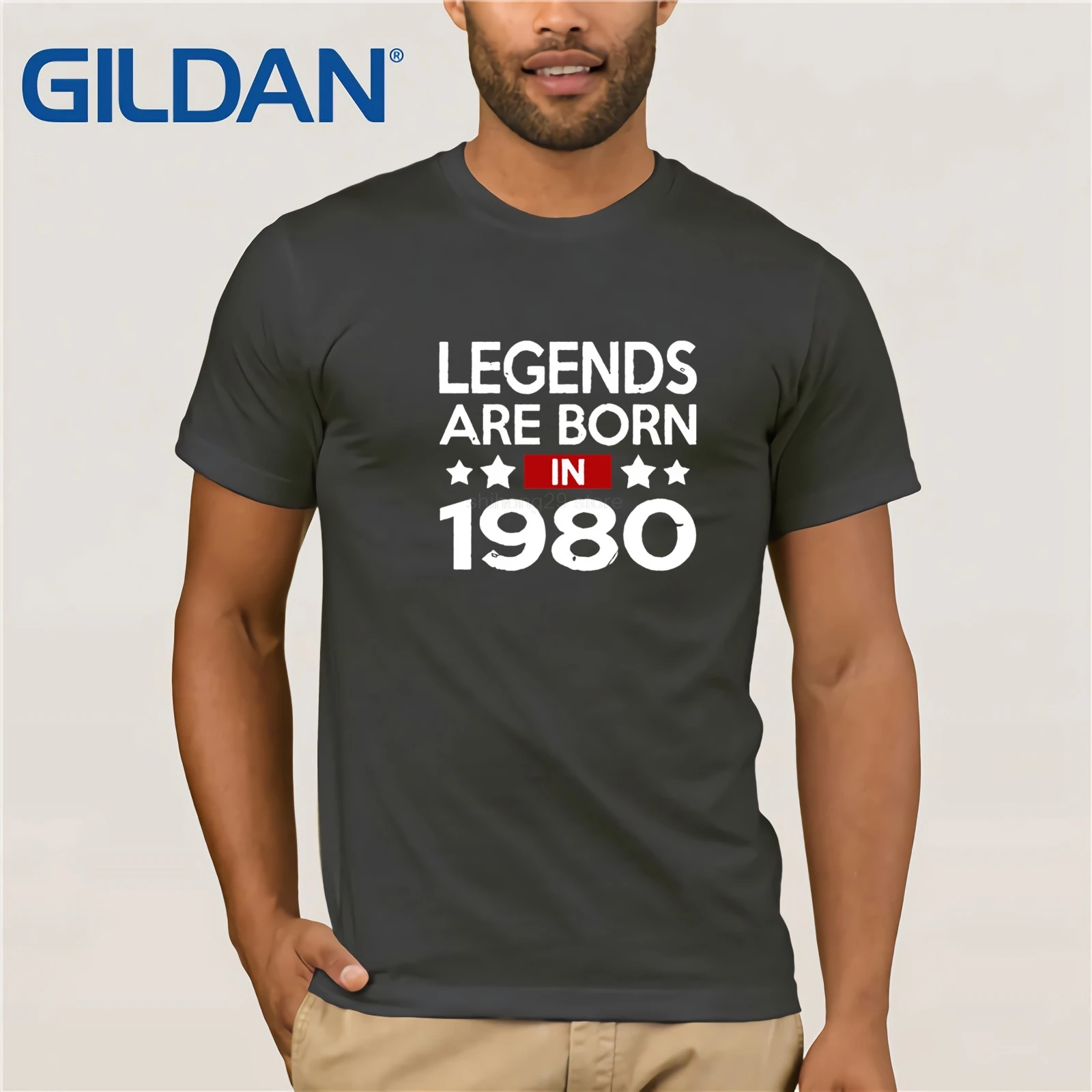 Camiseta винтажная рубашка Legends Are Born In 1980 Футболка мужская унисекс футболка 80s ретро брендовая одежда топы хипстерские футболки - Цвет: charcoal gray