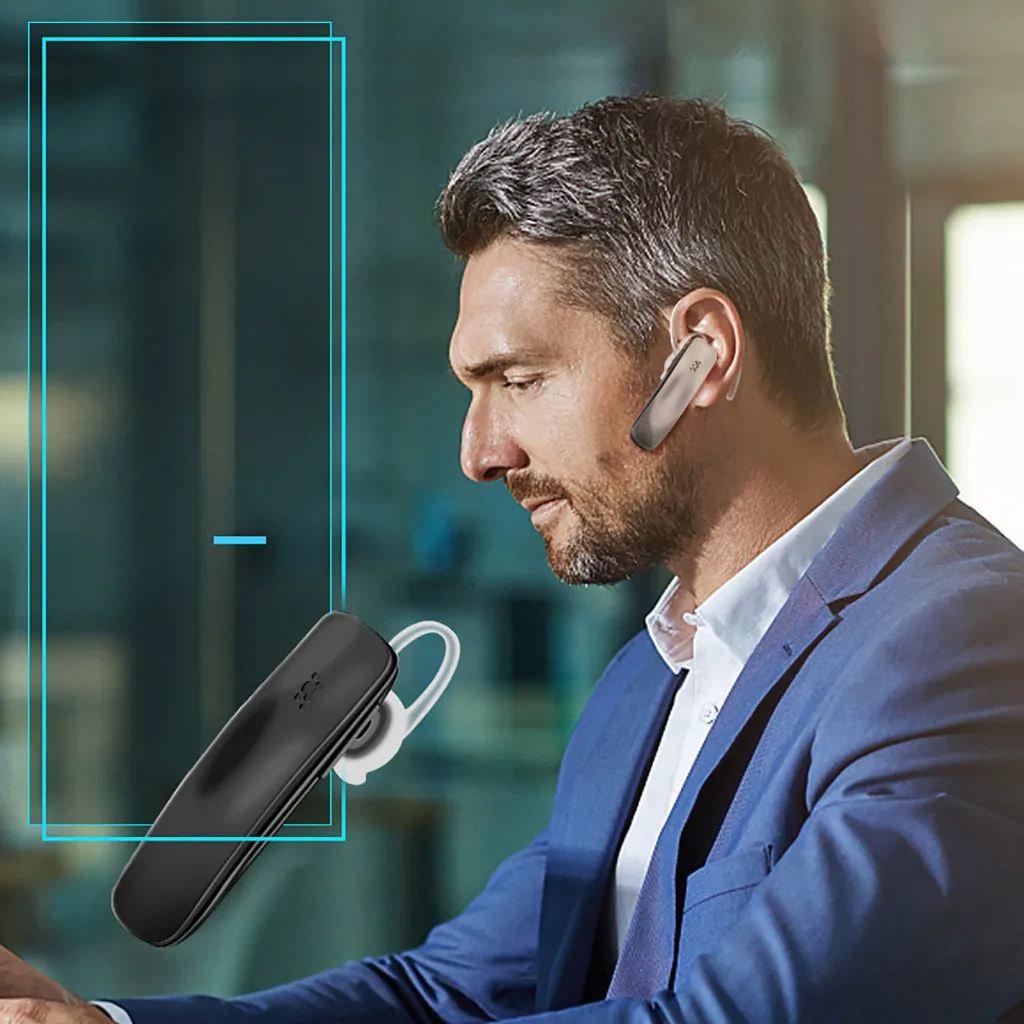 Одного уха Бизнес Беспроводной Bluetooth гарнитура с выключателем гарнитуры Шум