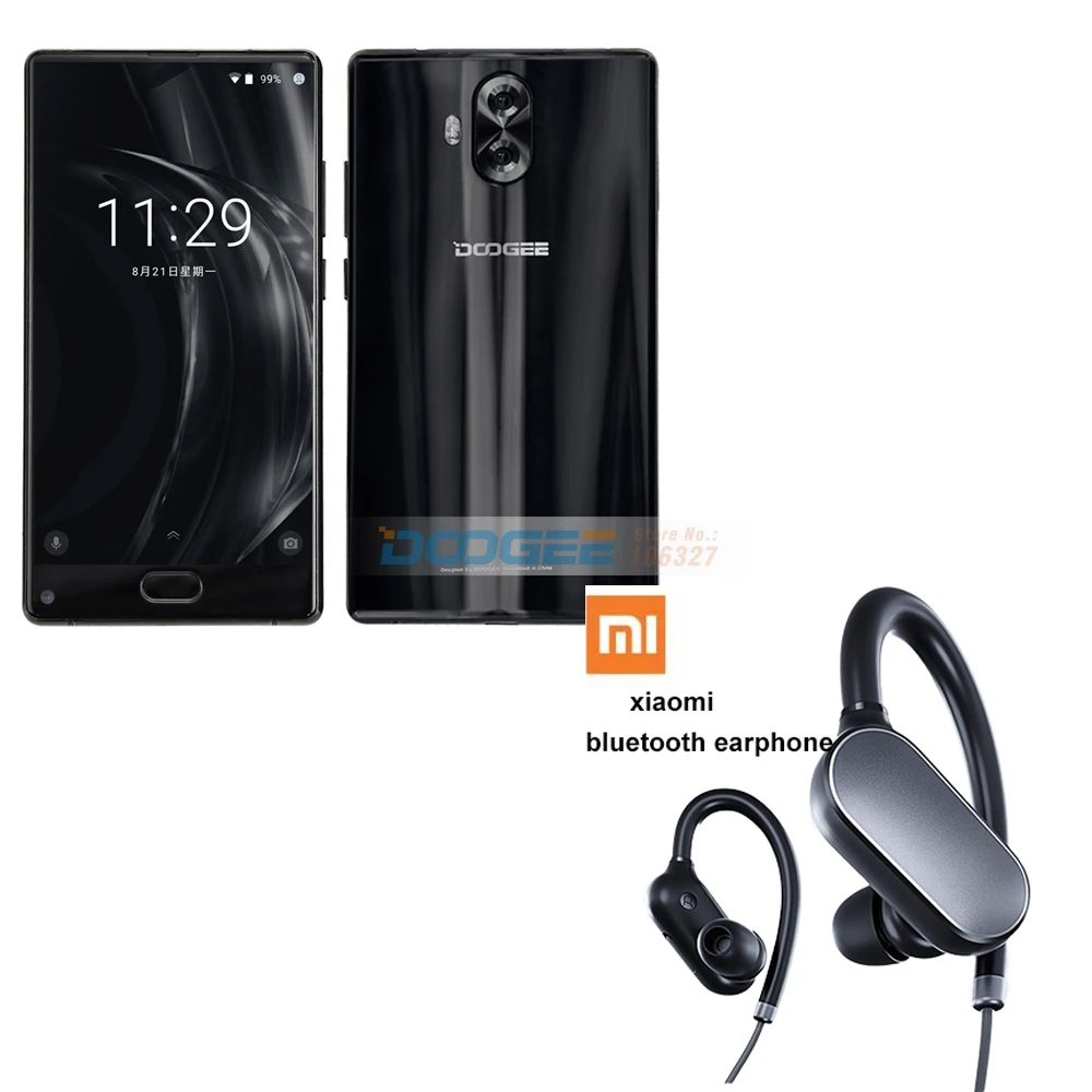 BLACK Add earphone DOOGEE MIX Lite, 2 Гб+ 16 ГБ, 5,2 HD дюймов, Безрамная задняя двойная камера, фронтальная, отпечаток пальца ID, MT6737, четырехъядерный, 3080 мАч, 4G мобильный телефон - Цвет: BLACK Add earphone