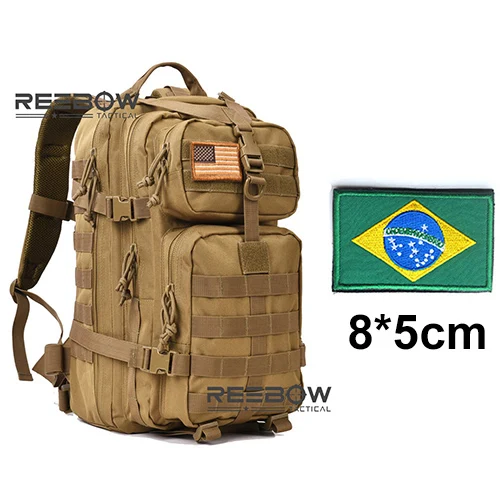 Brown with BR Flag Eebow Тактический Открытый походный рюкзак для военной 3D охоты рыбалки кемпинга треккинга рюкзак - Цвет: Brown with BR Flag