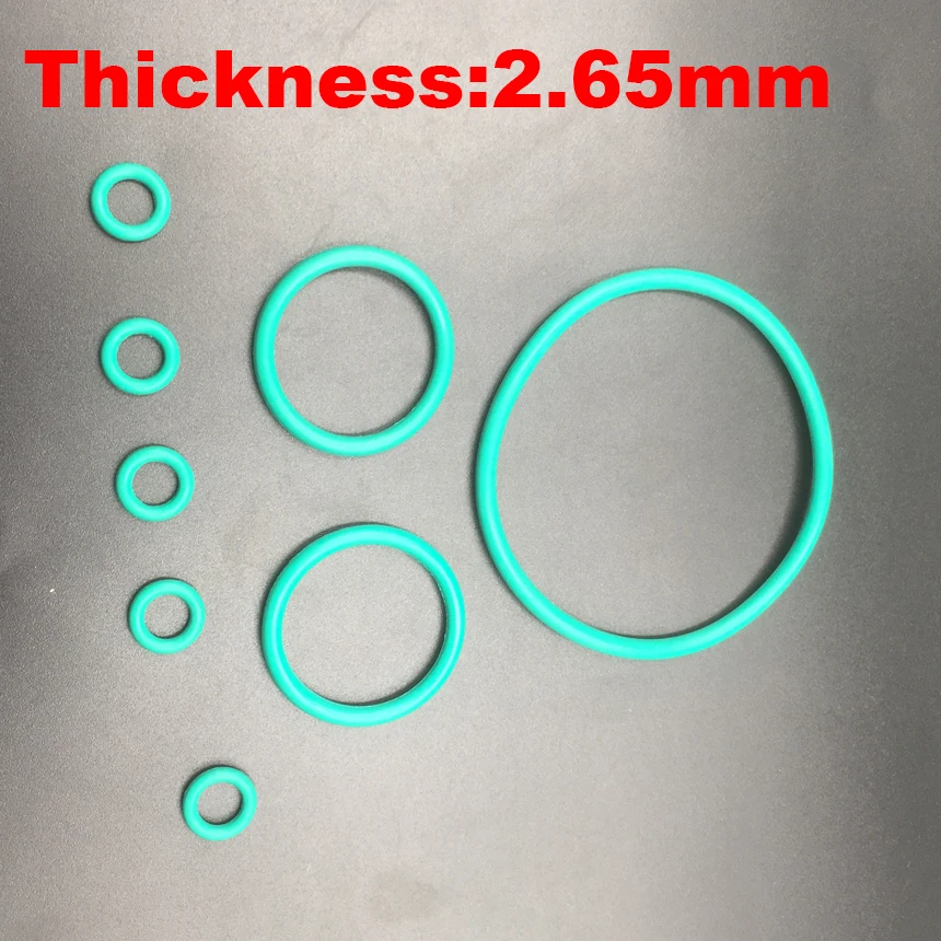 

6pcs 63x2.65 63*2.65 65x2.65 65*2.65 ID*Thickness 2.65mm Green Fluoro FKM Fluorine Rubber O Ring O-Ring Oil Sealing Gasket
