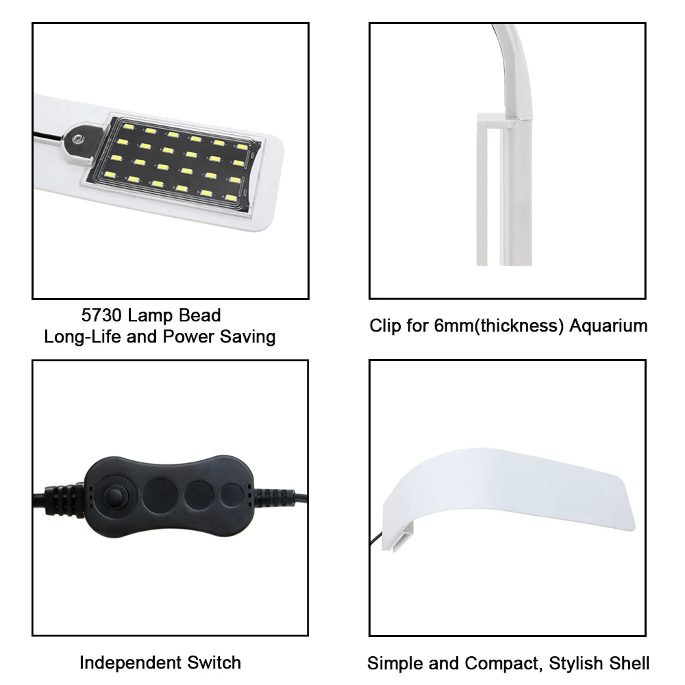 Senzeal Aquarium Light Super bright Aquarium Led Lighting M3/X3/X5/X7/X9 Clip-on Slim Fish LED Lamp 220V/110V Fish Tank LED Lamp