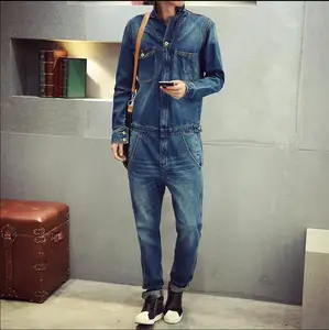 Мужской джинсовый комбинезон, винтажный Облегающий комбинезон, 2021