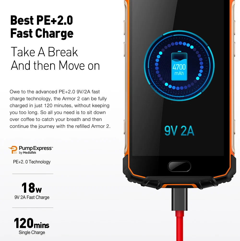 Ulefone Armor 2 смартфон с 5 5-дюймовым дисплеем восьмиядерным процессором MTK6757 ОЗУ 6 ГБ