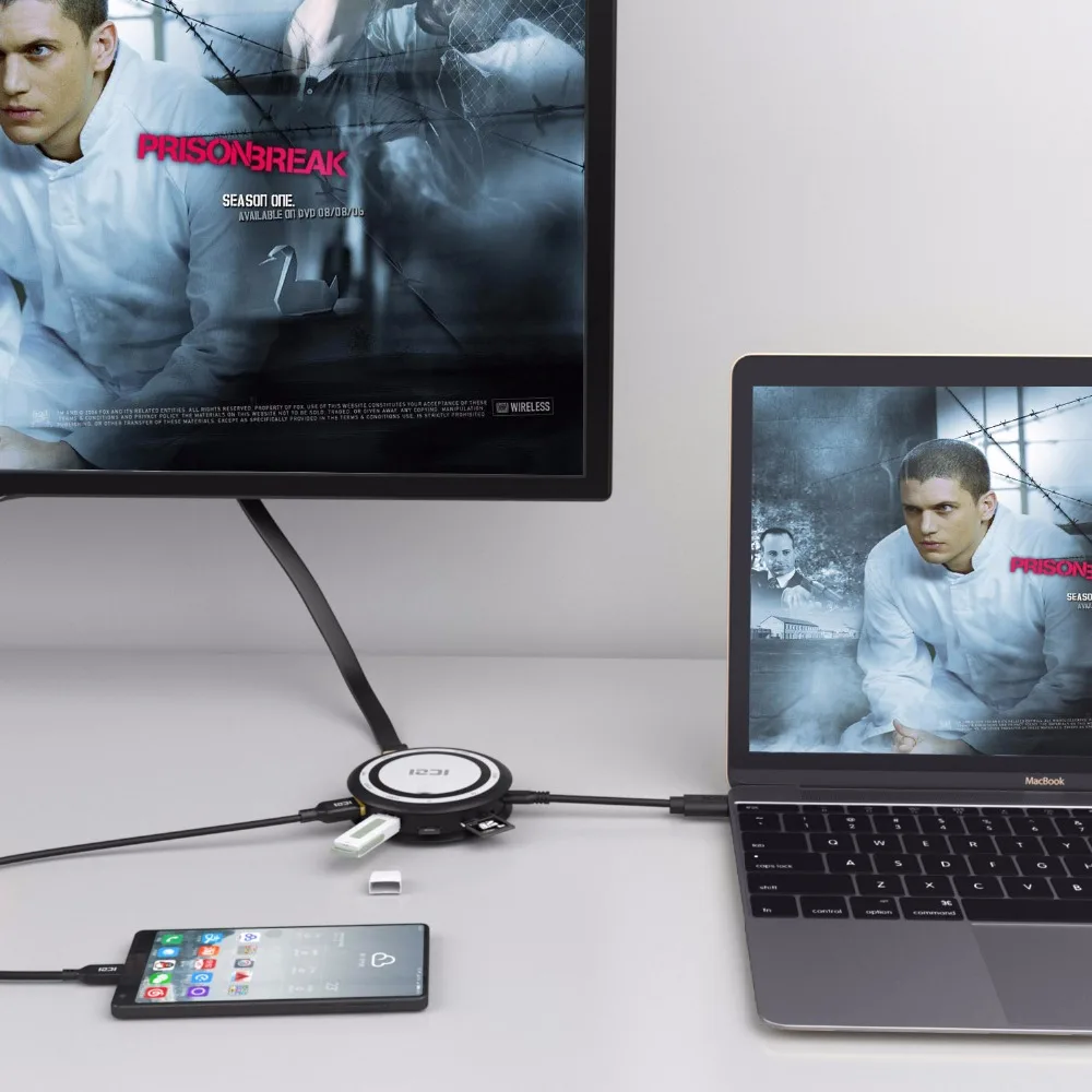 9 в 1 Тип C концентратор Многофункциональный USB 3 0 адаптер H D M I VGA TF/SD Ethernet RJ45 для MacBook