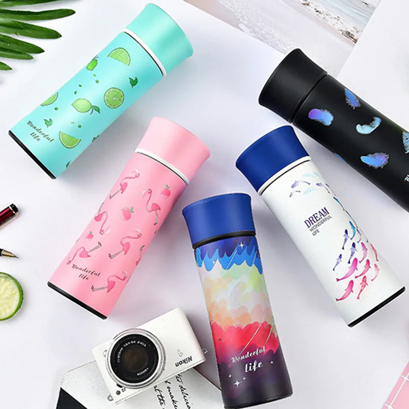 

2019 New Thermos Flamingo Magic Vacuum Flasks Coffee Mug Mirror Stainless Steel Water Bottle Insulation Cup Portable Thermo Mug