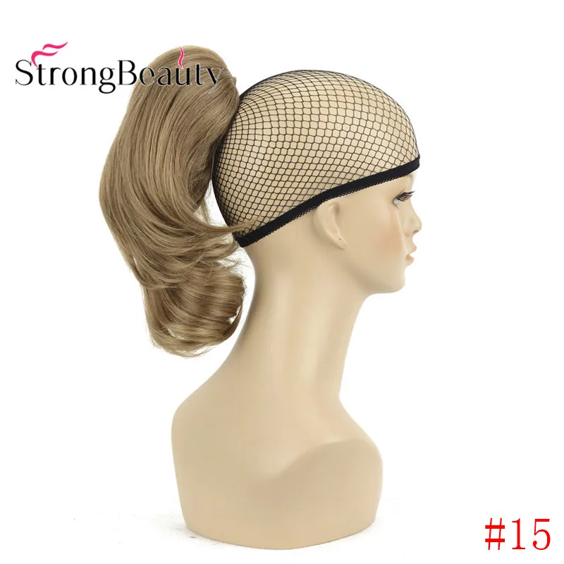 StrongBeauty 12 дюймов 10% синтетические 90% человеческие волосы короткая кудрявая заколка для хвоста в наращивание волос с зажимом для когтей