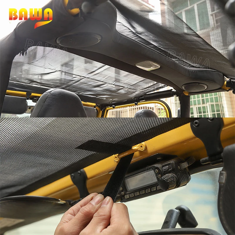 Автомобильный чехол BAWA для Jeep Wrangler TJ 1997 2006 ПВХ солнцезащитный козырек сетка