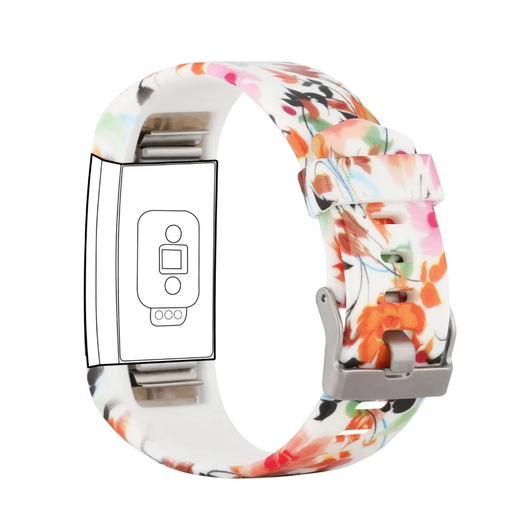 (C2HS) комплект из 4 часов для Fitbit Charge 2 ремешки мягкий Регулируемый сменный