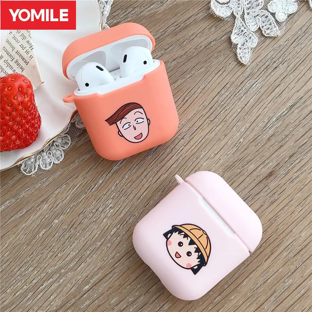 Chibi Maruko милый мультяшный воздушный чехол для Apple AirPods 2 Силиконовый Bluetooth наушники