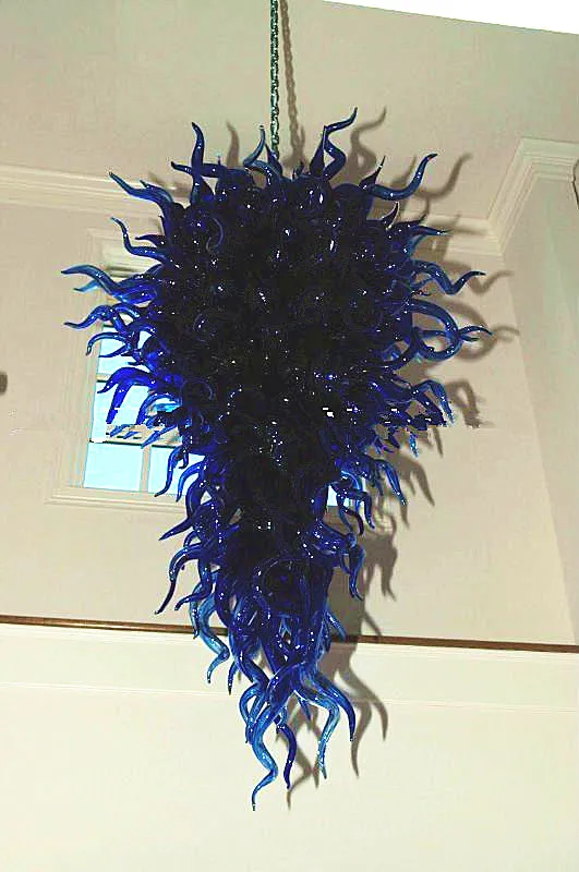 

40inches Luxury Cobalt Handicraft Glass Chandelier Lighting