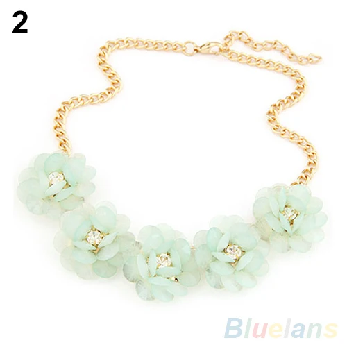 Bluelans Сладостных женская Свежий Стиль 5 Большие Цветы Конфеты Цвет Цепи Заявление