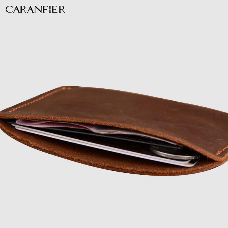 Мужские короткие кошельки CARANFIER из натуральной коровьей кожи винтажные