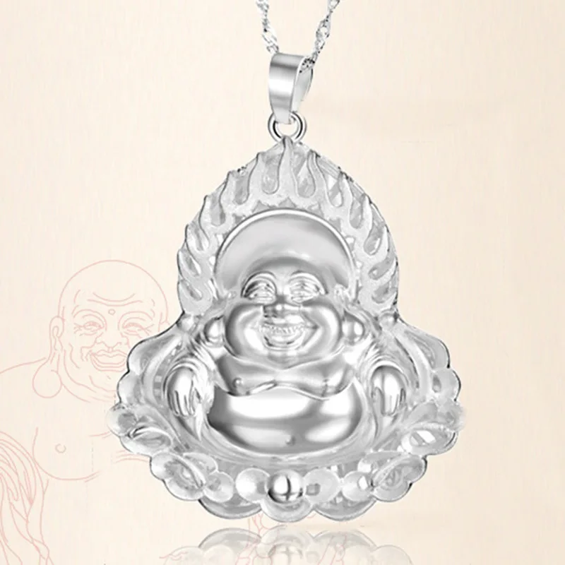 OMHXFC Wholesale European Fashion Woman Unisex Party Birthday Wedding Gift Laugh Buddha 925 Sterling Silver Charm Pendant PN267 | Украшения
