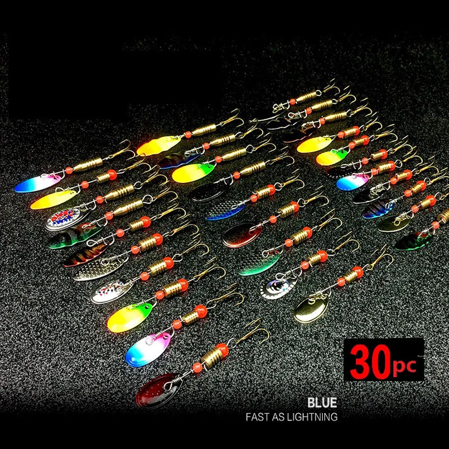 Набор Блесен для форели набор металлических с тройными крючками 30 шт. в коробке