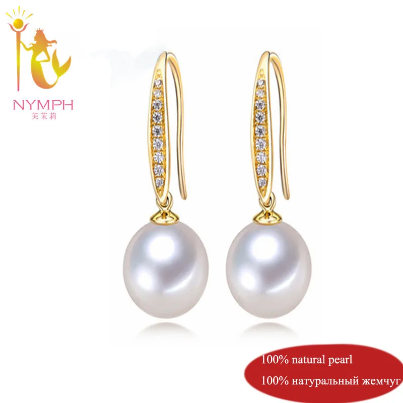 Серьги [NYMPH] жемчужные ювелирные изделия из натурального пресноводного жемчуга