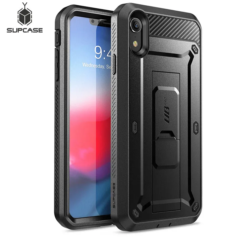 

SUPCASE For iPhone XR Case 6.1 inch UB Pro Full-Body Rugged Holster Phone Case Cover with Built-in Screen Protector & Kickstand