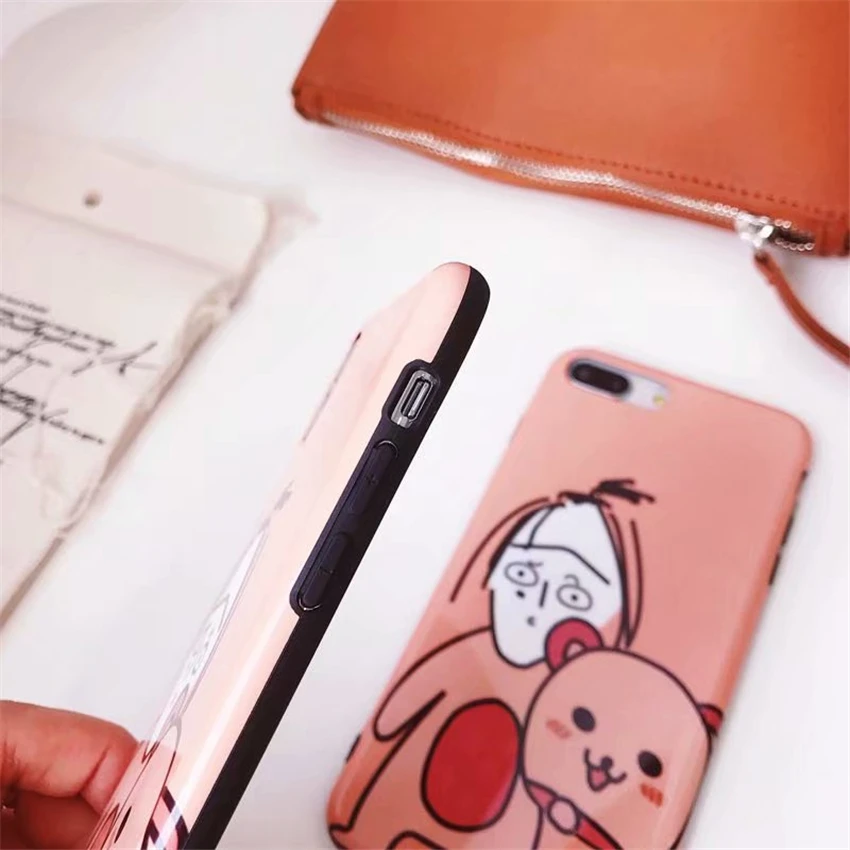 Cartoon Bear Phone Cases For iPhone 6 6S Plus Animal Cute Pink Soft TPU Back Cover 7 8 X Coque Funda |