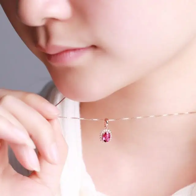 Женское Ожерелье из 18-каратного золота с красным турмалином и южноафриканскими