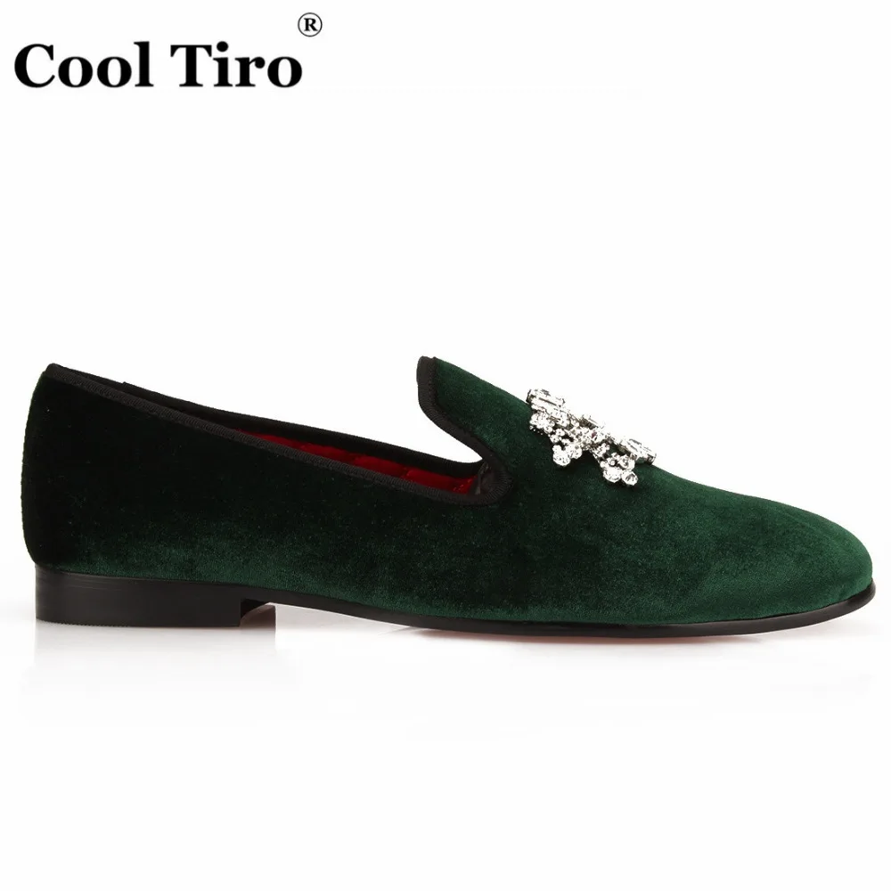 COOL TIRO/Новые Зеленые мужские модные бархатные Лоферы без шнуровки на плоской