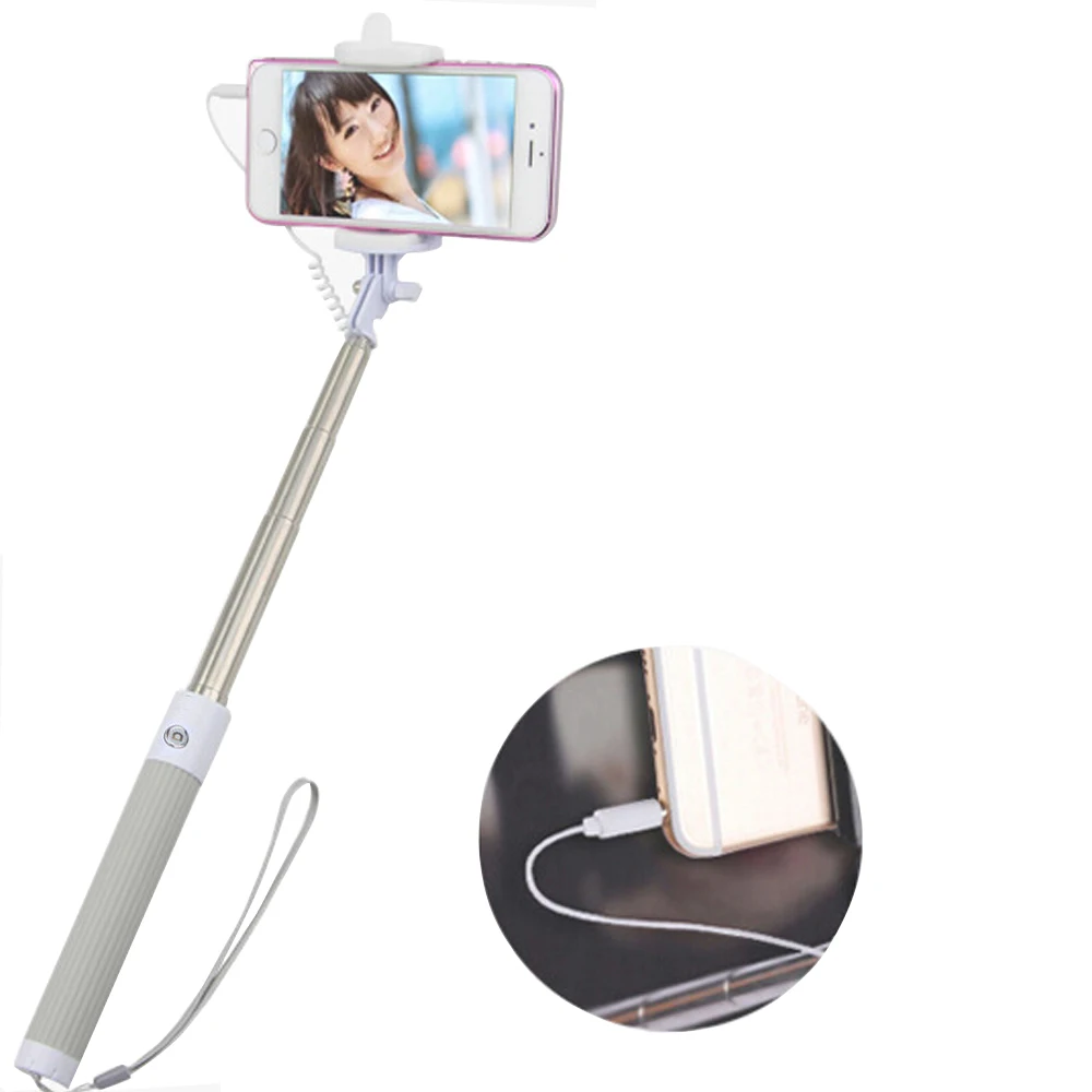 2017 Tripod Flexible Wirless Extendable Hand Monopod Selfie Stick with wire |