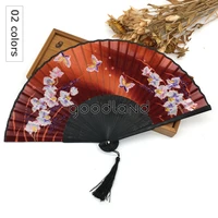 free shipping 10pcs flower pattern silk hand fans event party supplies wedding favors and gifts wedding decor