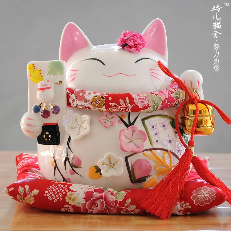 Счастливая Кошка Украшения Большая керамическая копилка открылась свадебный
