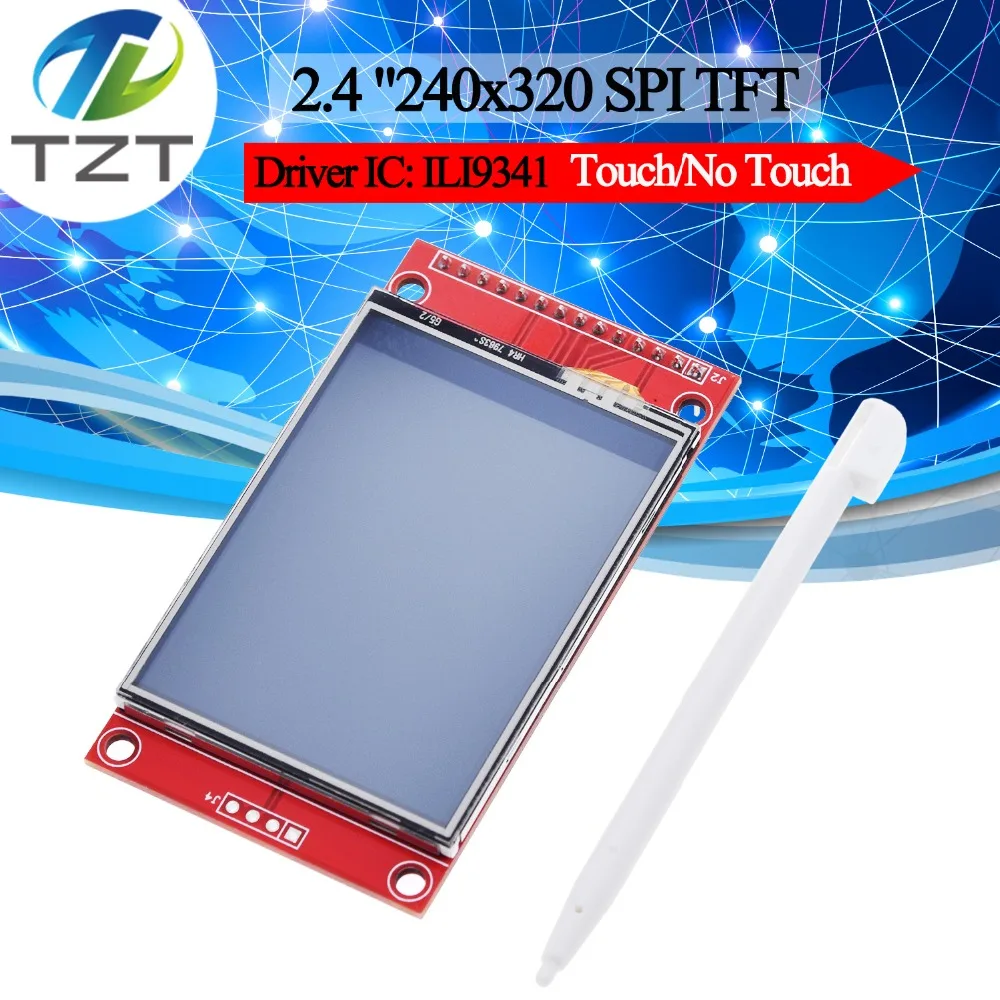 Модуль последовательного порта ЖК 2 4 дюйма 240x320 SPI TFT + адаптер PBC Micro SD ILI9341 5 В/3 3 В