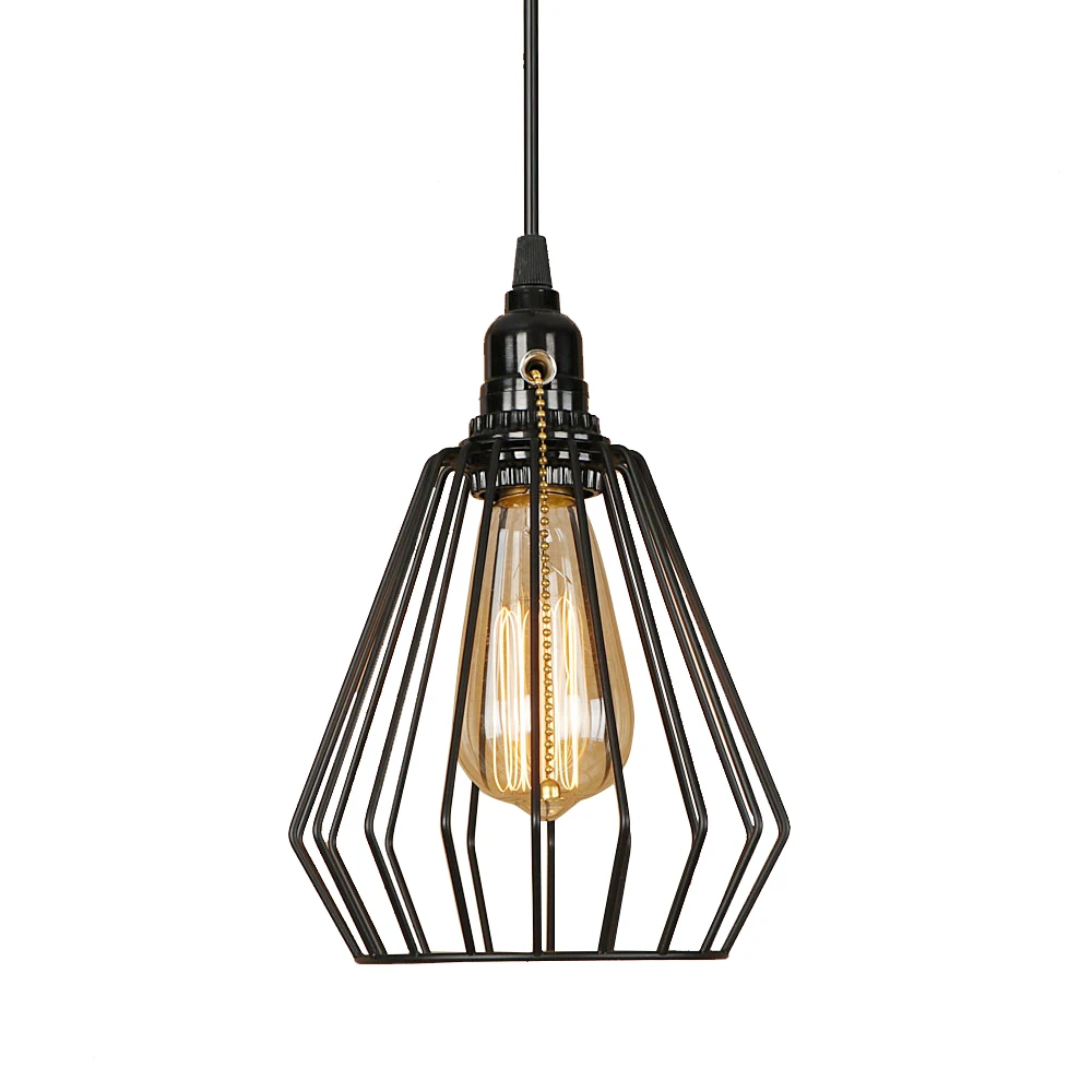 Промышленный подвесной светильник в виде черной клетки светодиодный