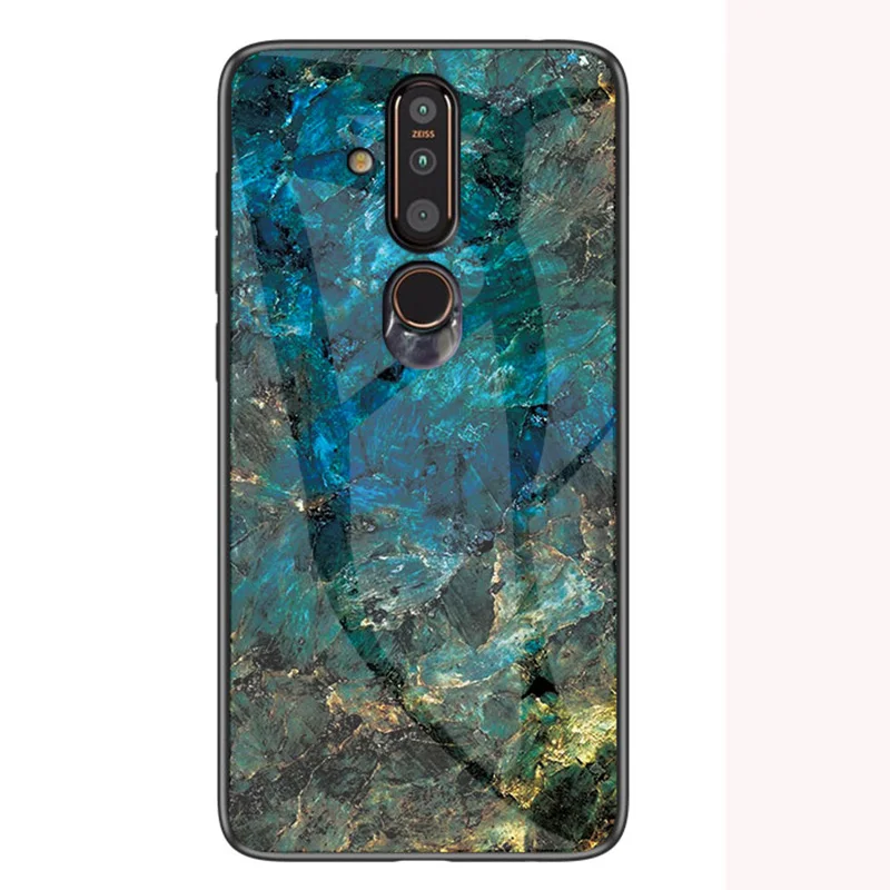 Чехол для Nokia X71 X7 X6 1 Plus 4 2 7 3 X 71 противоударное закаленное стекло с мраморным