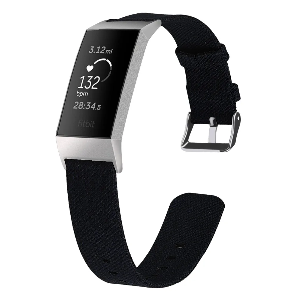 8 цветов, ремешок для Fitbit Charge 3, умный Браслет, сменный мужской Т-образный ремешок, холст, нейлон, мужские и женские умные часы, аксессуары