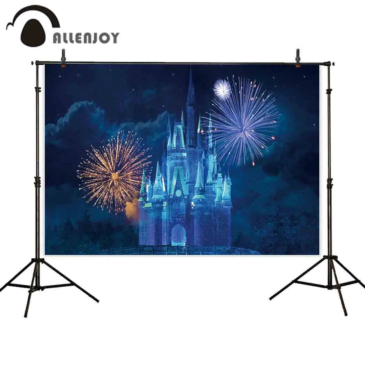 

Allenjoy castle photography backdrop night fireworks fairy tale princess background photobooth studio shoot prop decor banner
