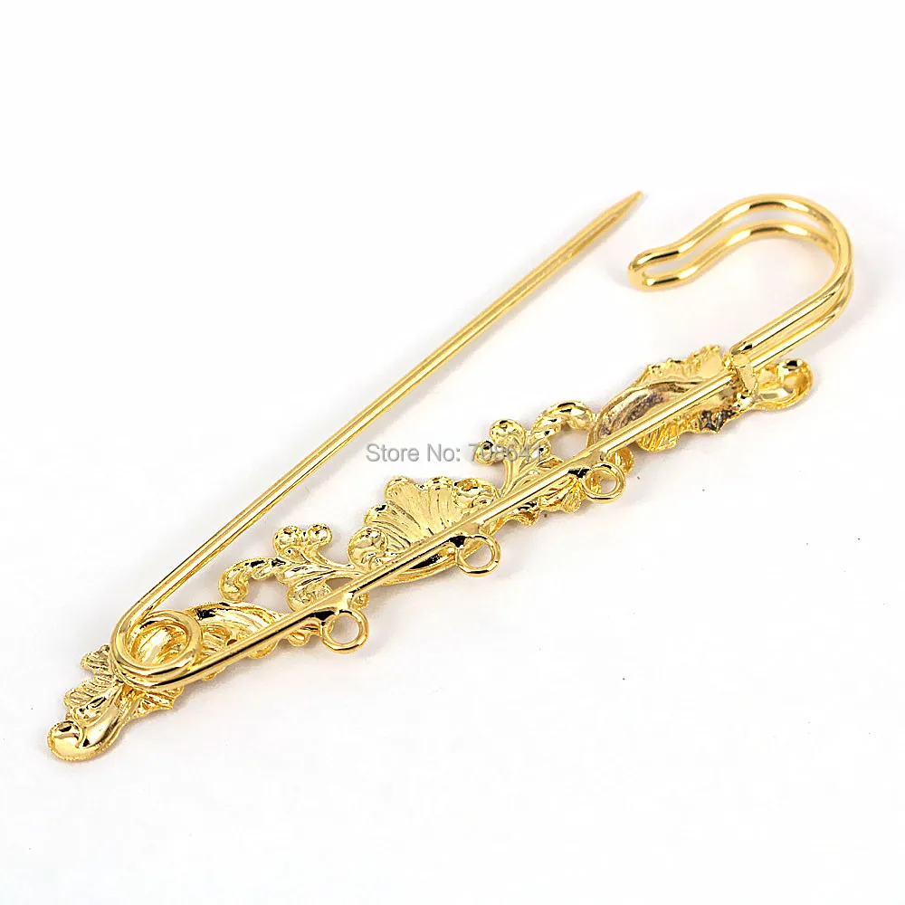 Разноцветные булавки с 3 петлями Размеры 75x7 мм|filigree flower|pin blankdiy findings |
