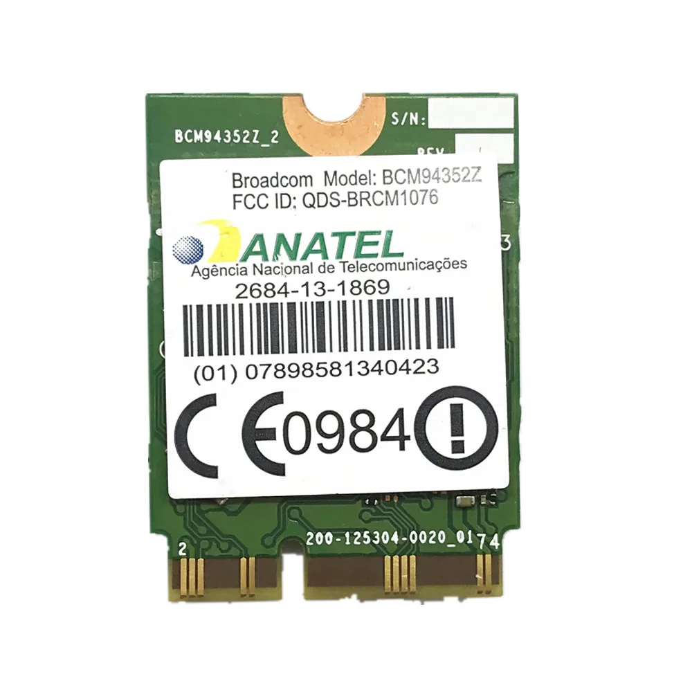 Двухдиапазонная Беспроводная плата Broadcom BCM94352Z AC NGFF 802.11ac 867 Мбит/с Wi Fi Bluetooth BT 4 0 для