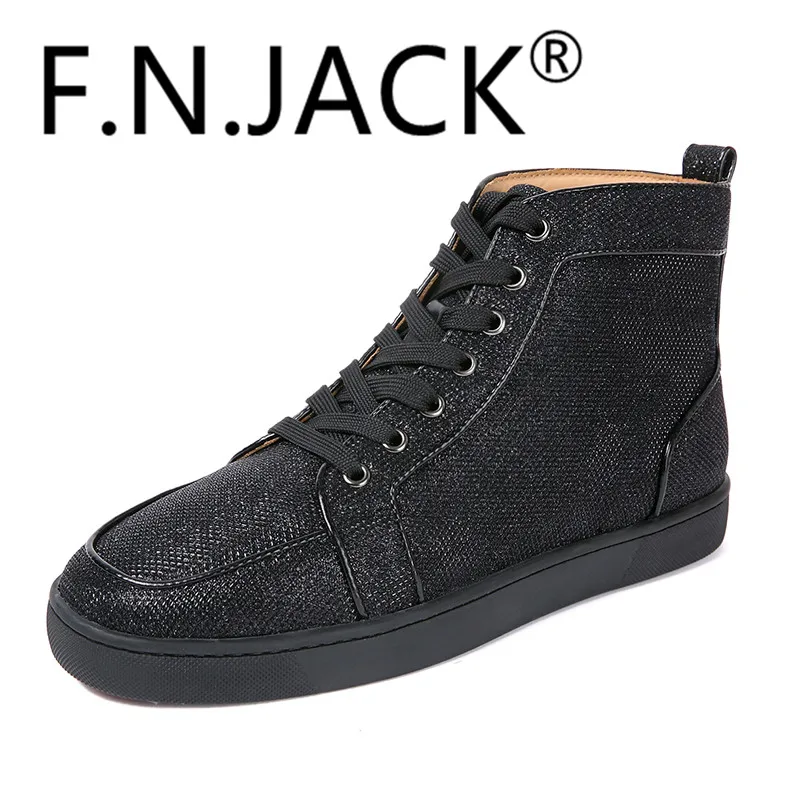 Модная обувь кроссовки F. N. JACK высокие на плоской подошве высокое качество