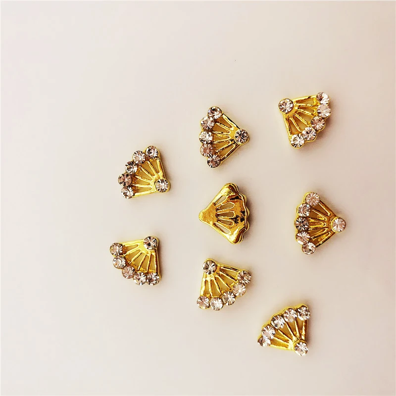 

10 PCS/bag 3D Nail Art Decorations Sector Rhinestone Embellishment Alloy Charm Decoration Beautiful Girl Nail Supplies