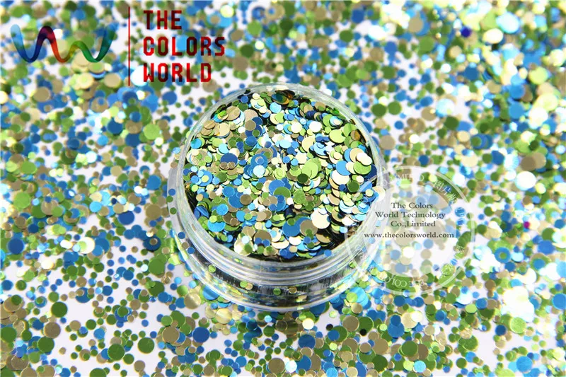 

RM321-290 Mix Colors and Round Dot shapes Metallic luster Glitter for nail art makeup and DIY decoration
