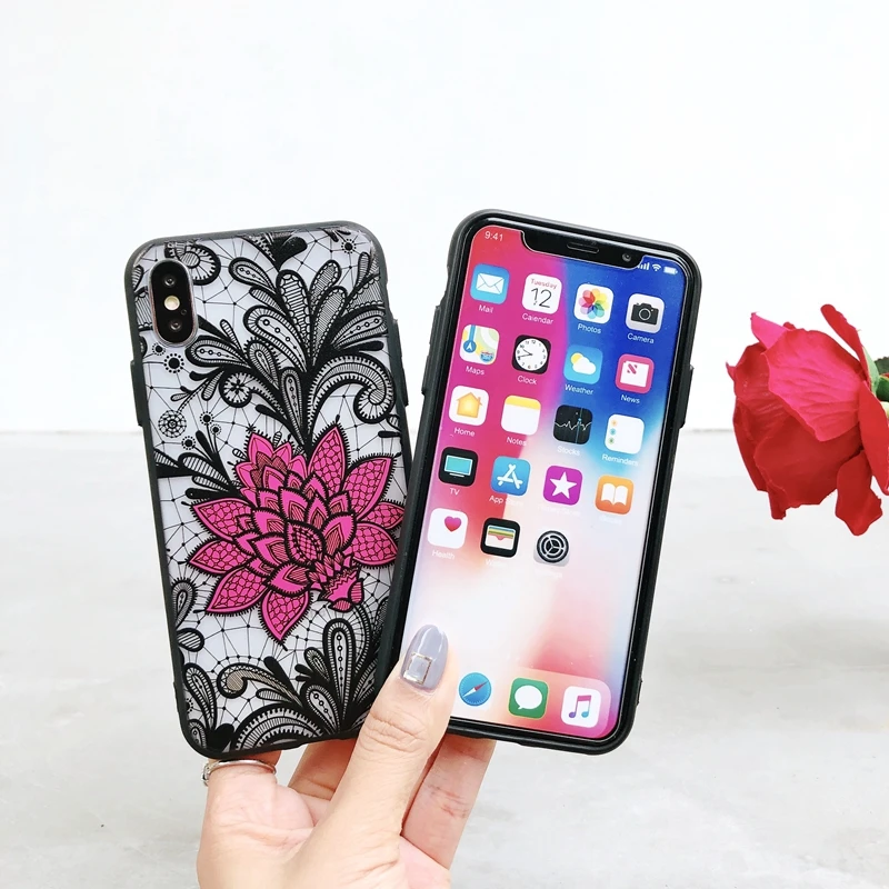 Чехлы с цветочным принтом для iphone XS MAX XR X 7 8 Plus 6 6s 5 5S SE прозрачный чехол из ТПУ