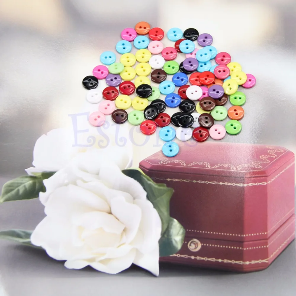 Пуговицы из смолы в форме цветка сливы 100 шт. 1 см|resin buttons|buttons sewingfabric buttons |
