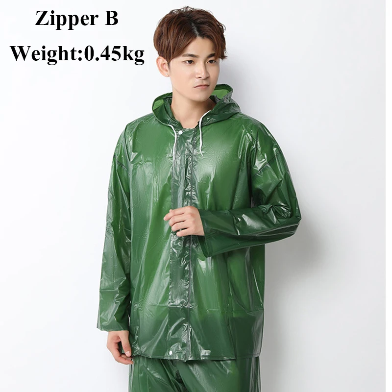 ZPBGreen Мужской дождевик, утолщенный, модный, черный, дождевик для женщин, дождевик для пешего туризма, дождевик, набор плащей для путешествий, для рыбалки, альпинизма - Цвет: ZPBGreen