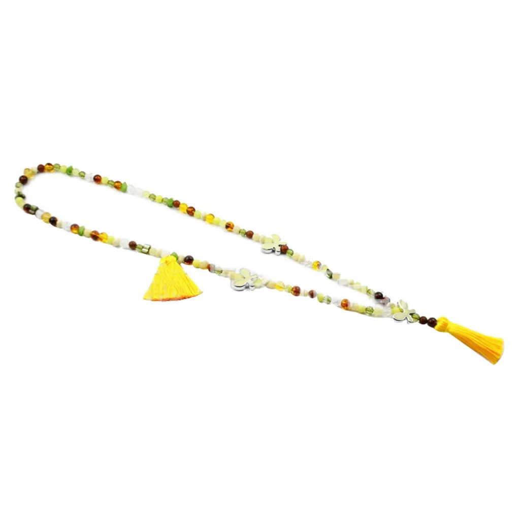 Long Necklace Bohemian Retro Butterfly Pendant Tassel Bead Sweater Chain Gift d90507 | Украшения и аксессуары