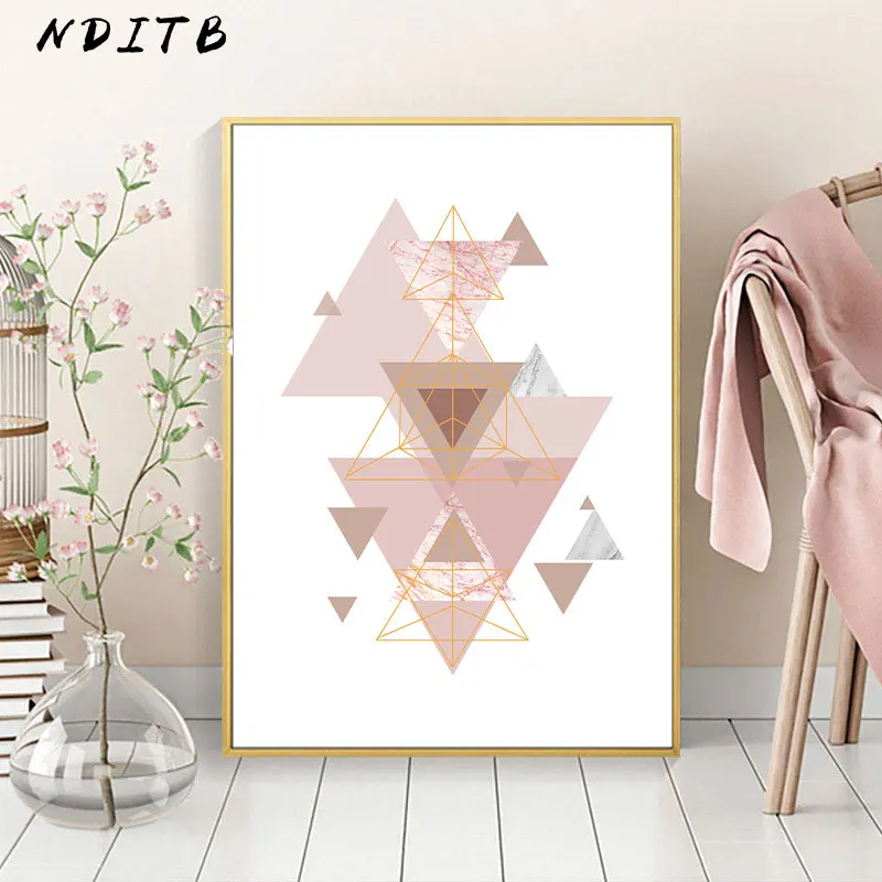 Геометрические многоугольные настенные картины на холсте минималистичные