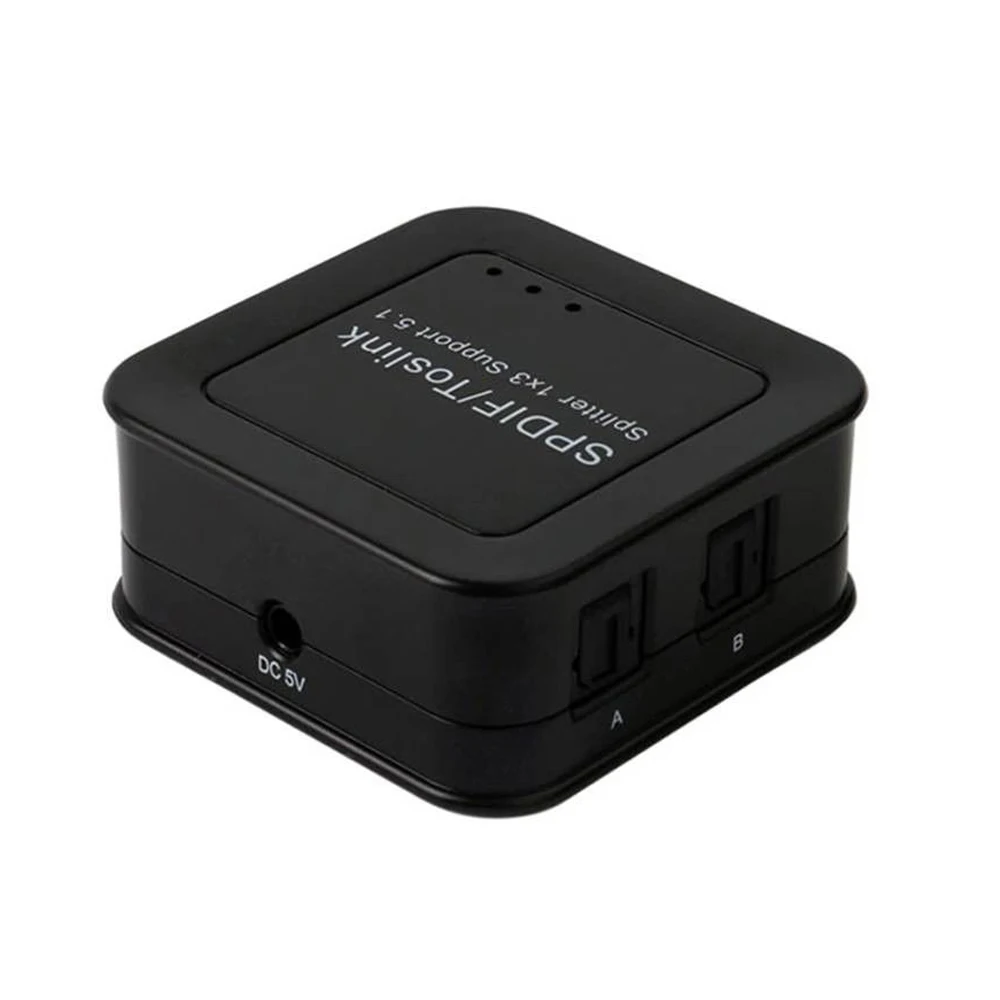 Kebidu Mini SPDIF/Toslink Digital Optical Audio 1x3 splitter Adapter Support 5.1 LPCM2.0/DTS for Amplifier |