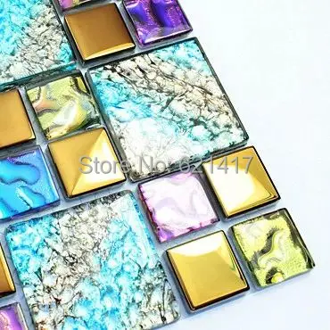 Переливающаяся симфоническая Гальваническая стеклянная мозаичная плитка для