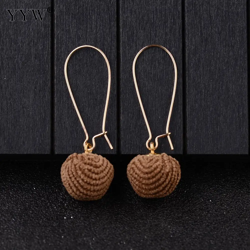 Модные женские длинные серьги-подвески из ткани круглые бусины популярные цвета