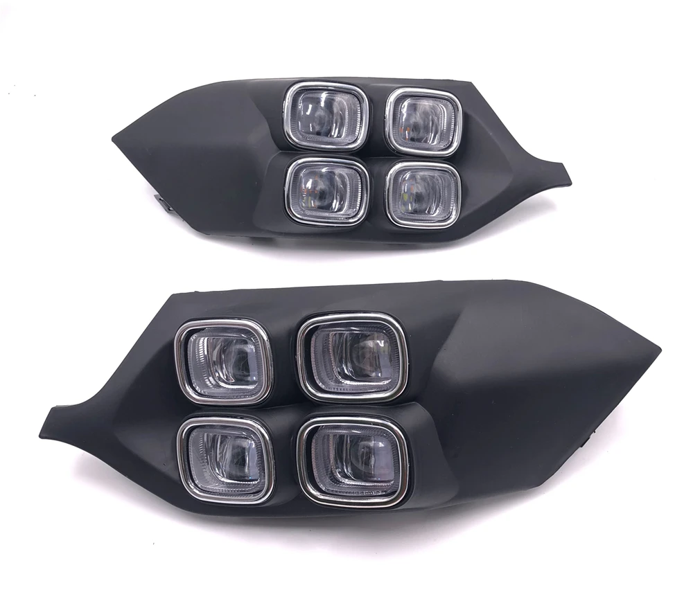 CSGJMY 2 шт. для Mitsubishi Pajero Sport 4Eyes 12V Светодиодный дневной ходовой светильник Дневной светильник s DRL лампа с желтой сигнальной лампой