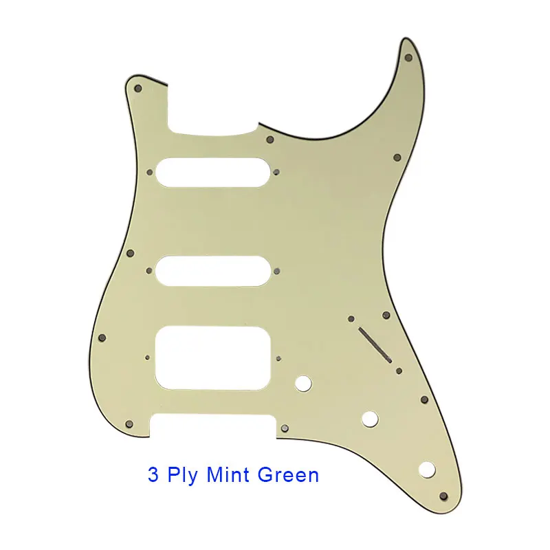 3 ply Mint green Pleroo аксессуары для гитары 11 винтовое отверстие накладки для Fender Stratocaster США/мексиканский стандарт ST HSS гитары ra царапины пластины - Цвет: 3 ply Mint green