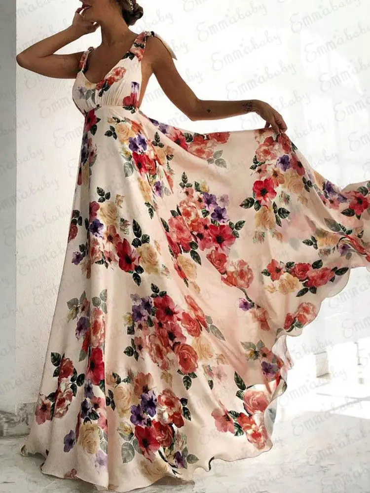 

Women Summer Boho Long Maxi Dress Evening Cocktail Party Beach Dresses Sundress