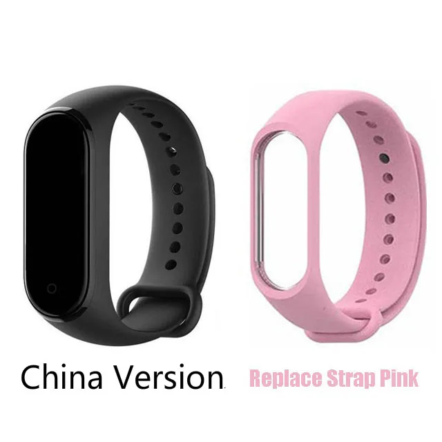 add pink strap Xiaomi Mi браслет 4 Bluetooth 5,0 Фитнес браслет AMOLED цветной сенсорный экран Музыка AI пульс - Цвет: add pink strap